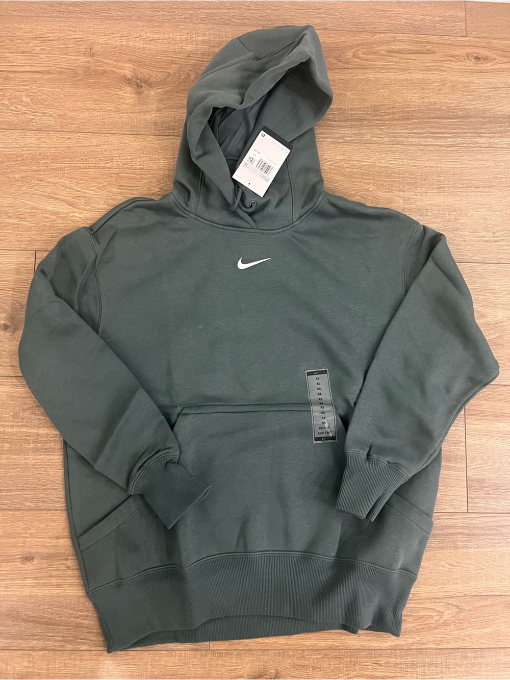 Nike Women’s Oversized Dark Green Swoosh Pullover Hoodie